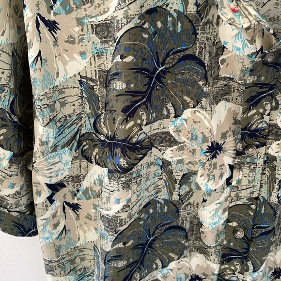 Canada Weathergear Mens Button down Short Sleeve Green/Cream Patterned Sz XL - Picture 4 of 11